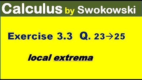 Calculus by Swokowski Exercise 3.3 Q 23, 24, 25. local extrema of f for BSc, BS Mathematics.