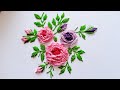 Most Beautiful hand embroidery roses, new stitch, hand embroidery tutorial, kadai design