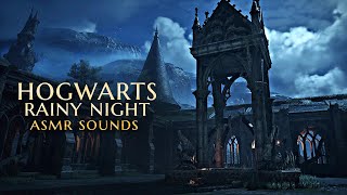 Rainy Night in the Clocktower Courtyard / Hogwarts Legacy Ambience ASMR Rain without Thunders screenshot 4