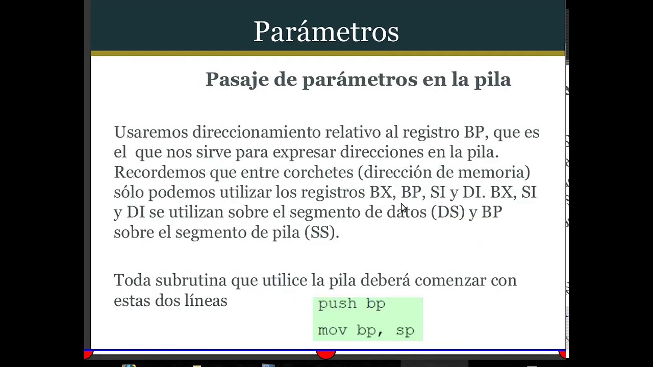 Arquitectura de Computadoras - P6 -  Pasaje de Parámetros - Assembler 8086