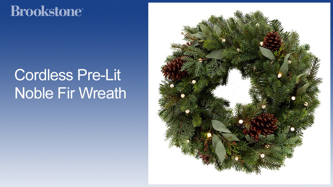 Cordless PreLit Noble Fir Wreath YouTube