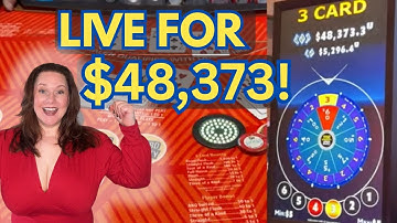 3 CARD POKER in LAS VEGAS! WE ARE LIVE FOR $48,373!! 🔥💰