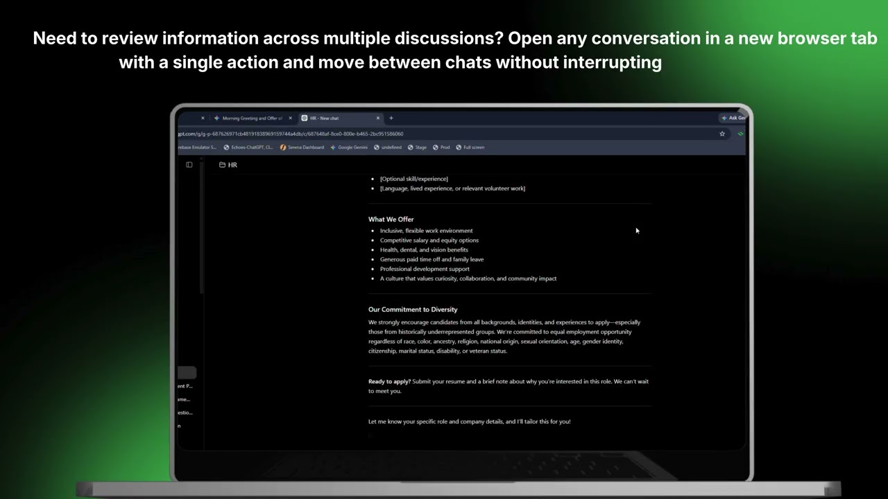 Open several chats in tabs at once | Echoes tutorial