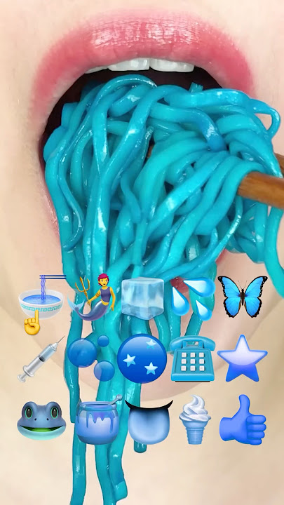 ASMR BLUE NOODLE 파란 라면 (eating sounds)