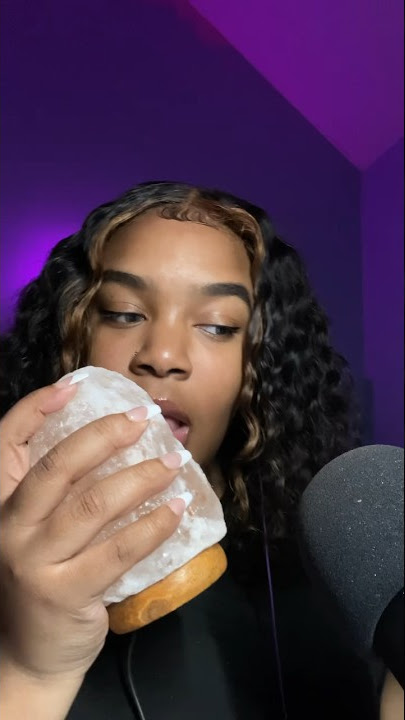 Salt lamp licking 👅 #asmr #shorts #saltlamp