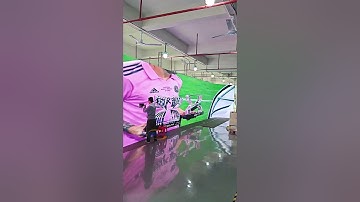 Technicians are installing this curved LED screen. #leddisplay #ledwall #ledmodule #eagerled