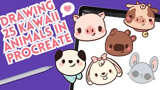 Master 25 Kawaii Animal Drawings in Procreate - Step-by-Step Guide!