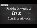 Derivative of ln (x)  using the definition of derivative