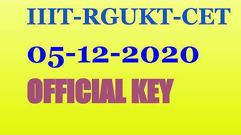 APIIIT RGUKT CET 2020 Key