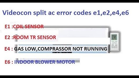 videocon split ac e1,e2,e4,e6 error code