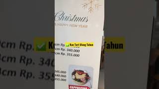 DAFTAR HARGA UKURAN KUE TART ULANG TAHUN / NATAL di MICHELLE CIBUBUR #shorts