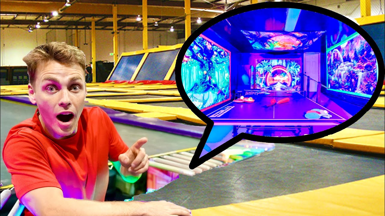 I Built a SECRET Gaming Room Inside a Trampoline!
