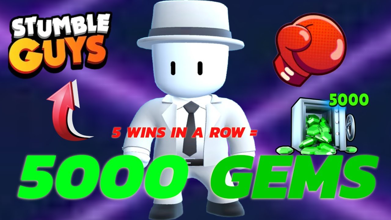 4 Wins in a Row = 5000 Gems! 🤯 **INSANE** Stumble Guys Gameplay - YouTube