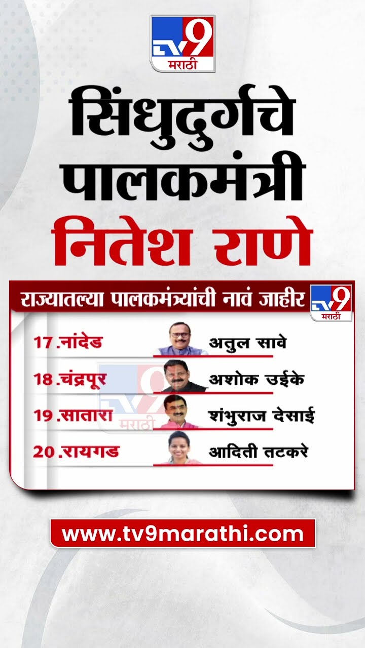 सिंधुदुर्गचे पालकमंत्री नितेश राणे | Guardian Minister of Sindhudurg Nitesh Rane