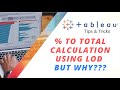 How to create percent to total calculation using LOD in Tableau | Tableau Tips and Tricks