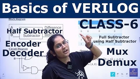Basics of VERILOG | Half & Full Subtractor, Decoder, Encoder, Mux, DeMux with Verilog Code | Class-6