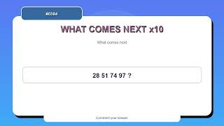 What Comes Next Puzzle #0384 | 10 Logic and Pattern Practice Questions