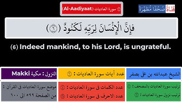 100- سورة العاديات  Surat Al-Aadiyaat