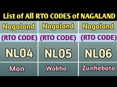 Nagaland RTO Codes for Vehicles Registration || Vehicles Registration ...