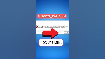 Fix D3DX9_43.dll Missing File | Works 100% #shorts
