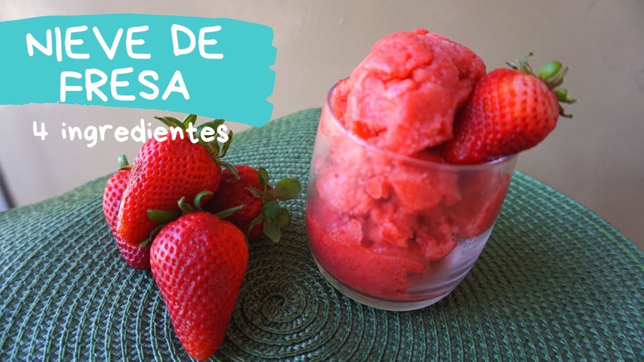 acceso orientación Recuerdo STRAWBERRY SORBET RECIPE - 4 ingredients homemade - YouTube