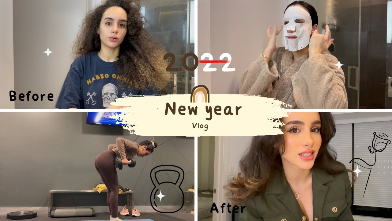 NEW YEAR VLOG *extreme glowup*: skincare, workout, makeup, ootd ✨🥳