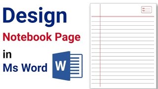 📒 MS Word में Notebook Page Design कैसे बनाएं? | Easy School Copy Page Design Tutorial