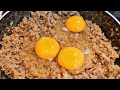 Meat omeletteminced meat and eggscook this nutritious foodvery easy and delicious