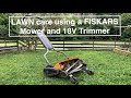 Fiskars reel mower real world use and 18v trimmer lawn care