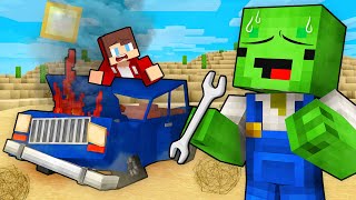 Mikey and JJ Survive LONG DUSTY ROAD In Minecraft! (Maizen)