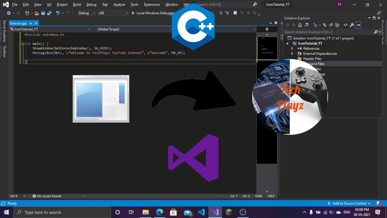 How to change the icon of C++ application in Visual Studio 2019 - YouTube