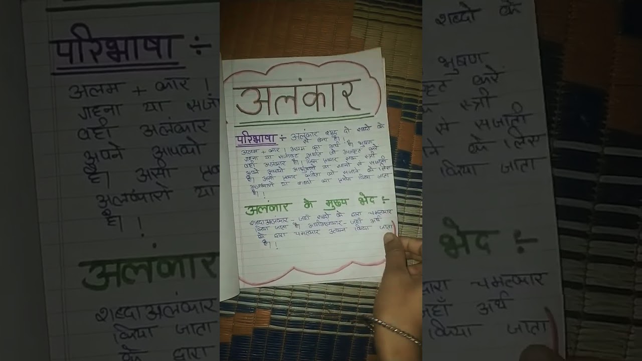 Hindi alankar  or alankar ki paribhasha portfolio file 🙏💫✨🖇️ 