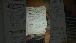 Hindi alankar  or alankar ki paribhasha portfolio file 🙏💫✨🖇️ #study #viralvideo #shortvideo