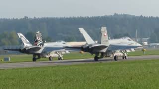 Swiss F/A-18 Hornets Afterburner Takeoff! 🇨🇭 Emmen Airbase (LSME)