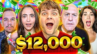 WE DID A MASSIVE $12,000 GROUP PULL! (HIGH-LIMIT SLOTS)