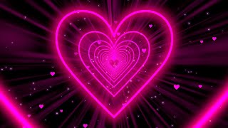 Heart Tunnel💗Pink Heart Background | Neon Heart Background Video | Wallpaper Heart [10 Hours]