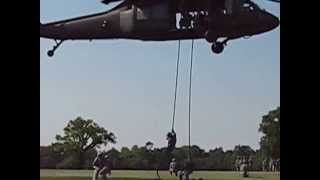 101st Airborne Division Pathfinder Company conducts Fast Rope from a UH-60 Blackhawk