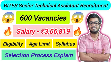 RITES Senior Technical Assistant Recruitment 2025 | Eligibility, Age Limit, Syllabus, Exam Pattern |
