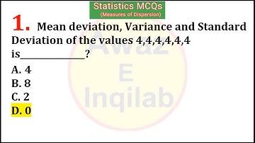 Measures of Dispersion MCQs - statistics mcqs | measures of dispersion mcqs
