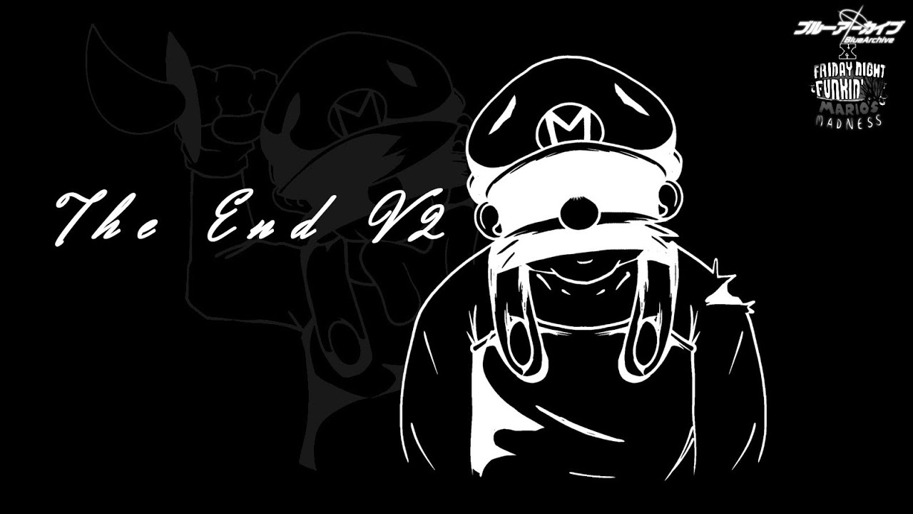 FNF Serika vs Costume Mario | The End V2 Cover | Blue Archive X Marios Madness | Friday Night Funkin