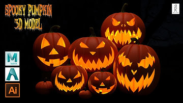 Halloween Pumpkin 3D Modeling in Autodesk Maya | Spooky Pumpkin | Procedural Texturing in Maya |