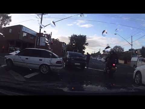 Car gets T boned and nearly flips - YouTube