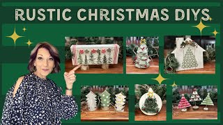 Rustic Christmas Decor DIYs/Easy/Budget friendly/Dollar Tree//Rice paper transfer/Ornament DIY