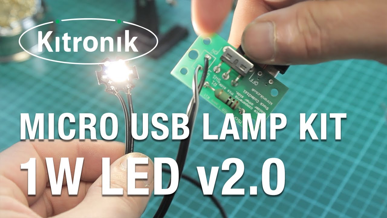 Ein Bausatz zum Bau einer 1W-microUSB-LED-Lampe - Kitronik 2161