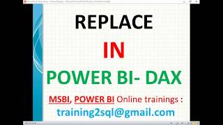 DAX Functions | Replace in Power BI | Replace in DAX