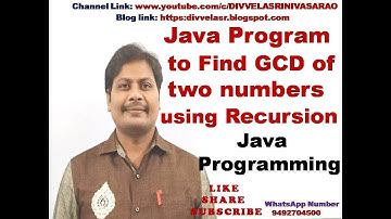 Java program to find GCD of two numbers using recursion || GCD of two numbers using Recursion(Java)