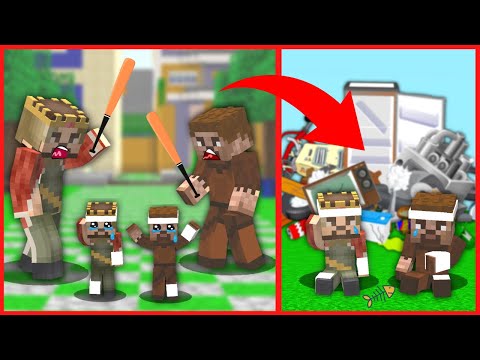 ZENGİN VE FAKİR ÇOCUKLARINI DÖVÜP EVDEN KOVDU, ARDA VE RÜZGAR EVSİZ KALDI! 😱 -Minecraft