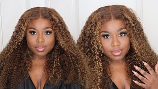 🚨A MUST HAVE!! Perfect Color for Summer| CURLY HD LACE HIGHLIGHT WIG| | Hermosa Hair