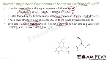 Chemistry P Block Elements part 13 Orthoboric Acid CBSE class 11 XI