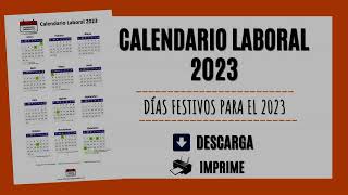 Calendario laboral 2023 - Festivos para 2023